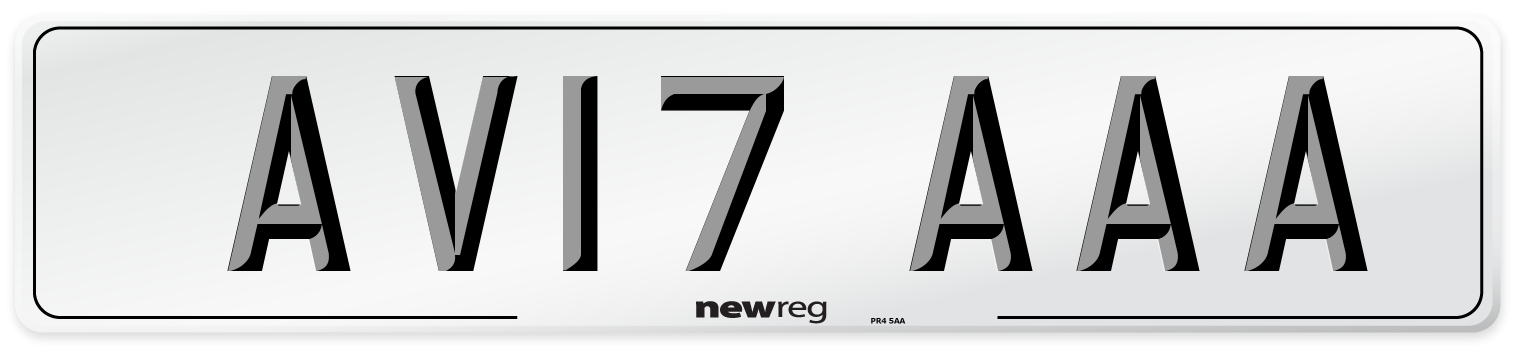 AV17 AAA Number Plate from New Reg
